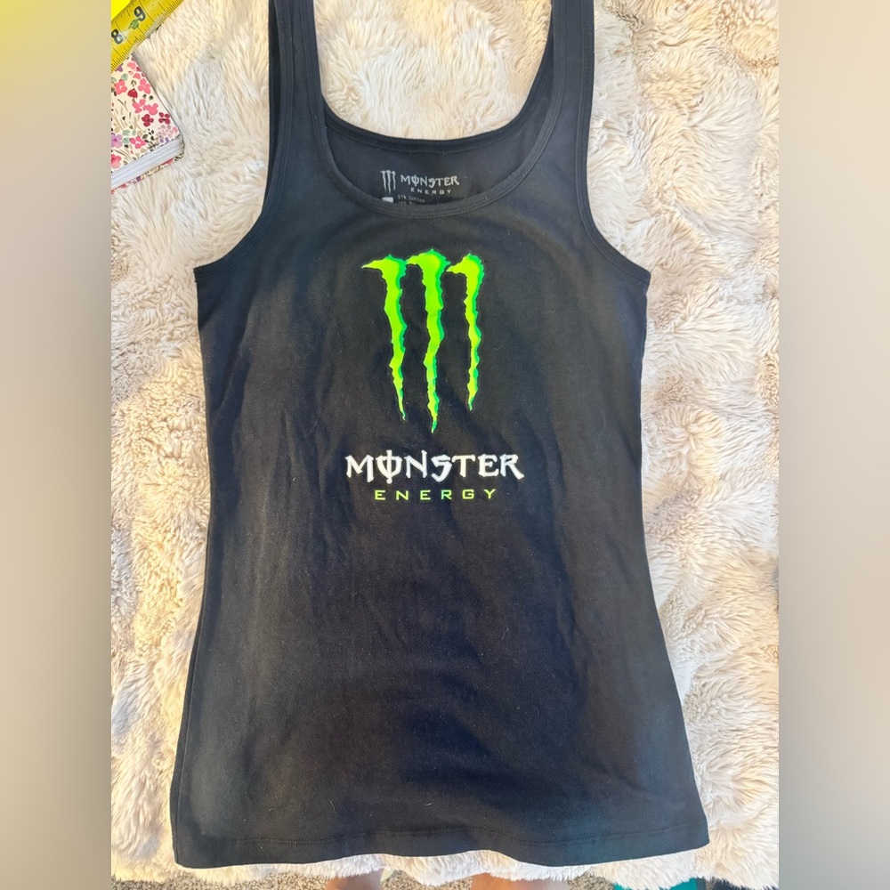 Monster Energy Black Tank Top with Neon Green Logo